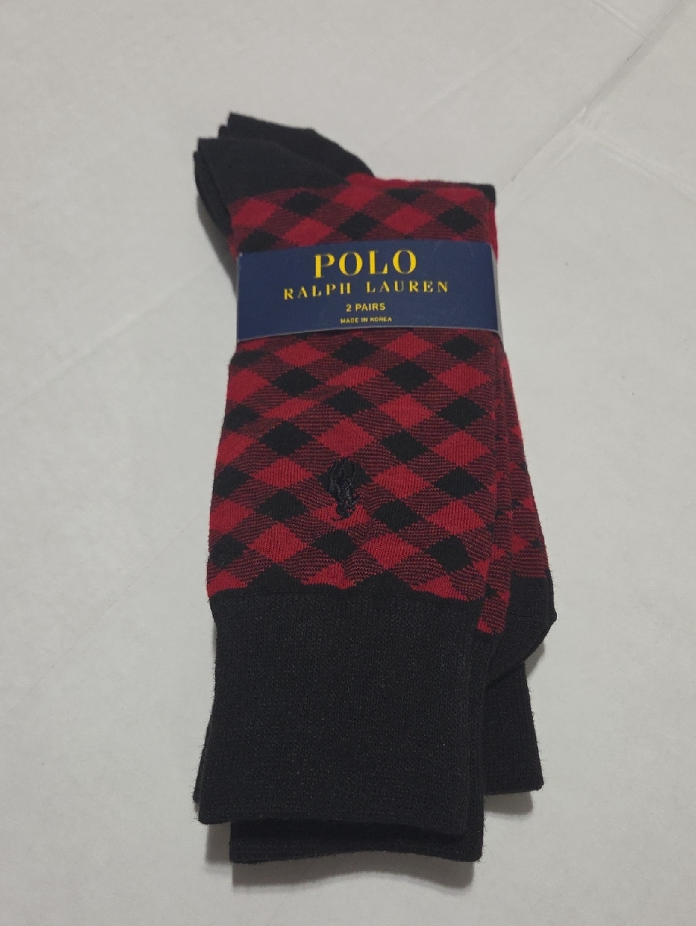 Polo by Ralph Lauren Red & Black Argyle Dress Socks - 2 Pack